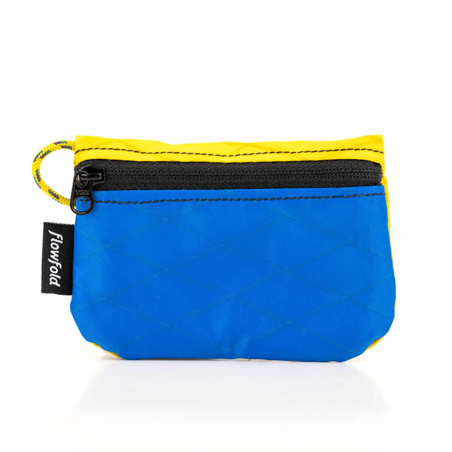 Flowfold Blue/Yellow Essentialist Coin Pouch Wallet For Cash, Cards, and Coins Made in USA, Maine by Flowfold 