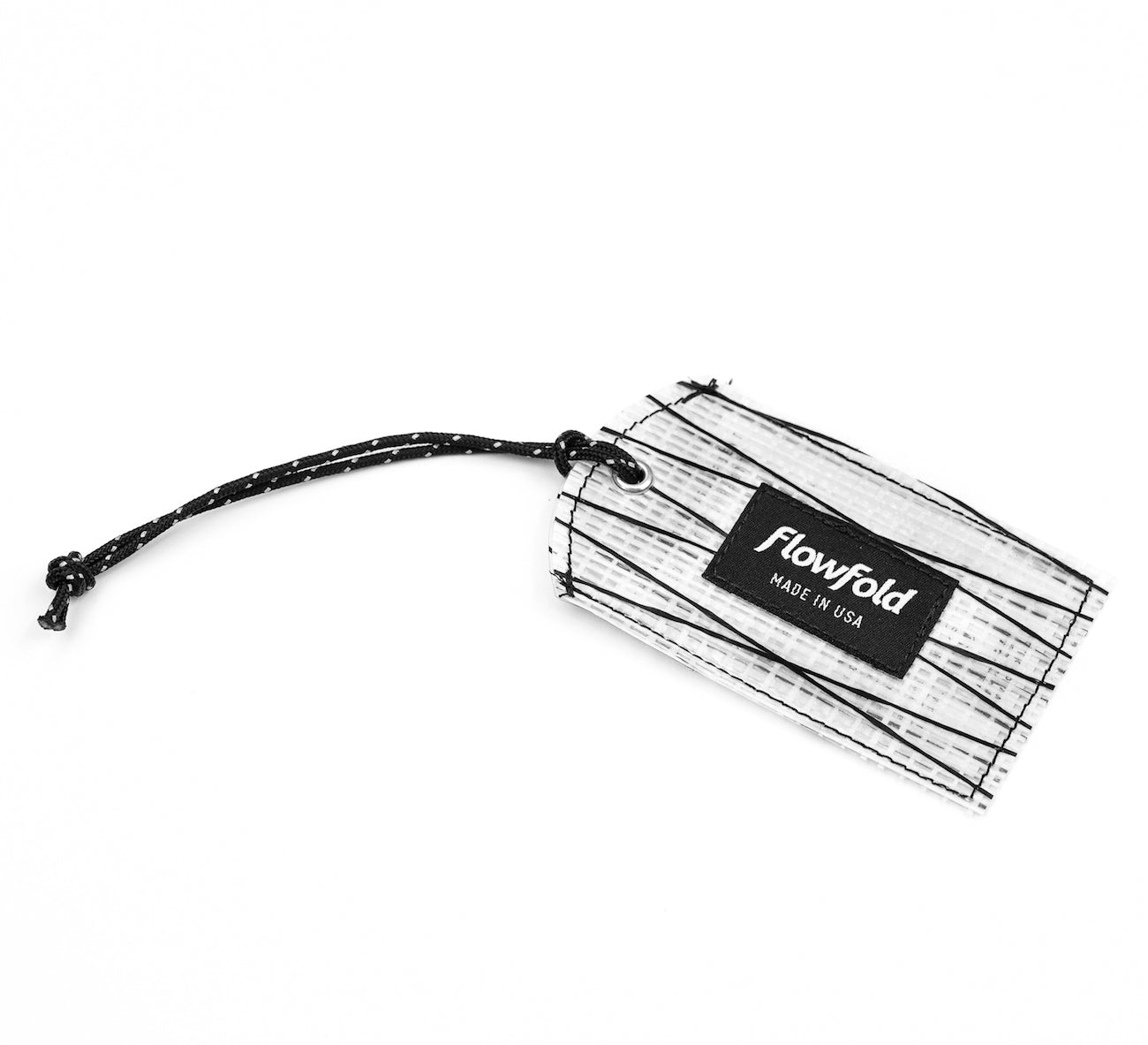 Flowfold White Recycled Sailcloth Luggage Tag 