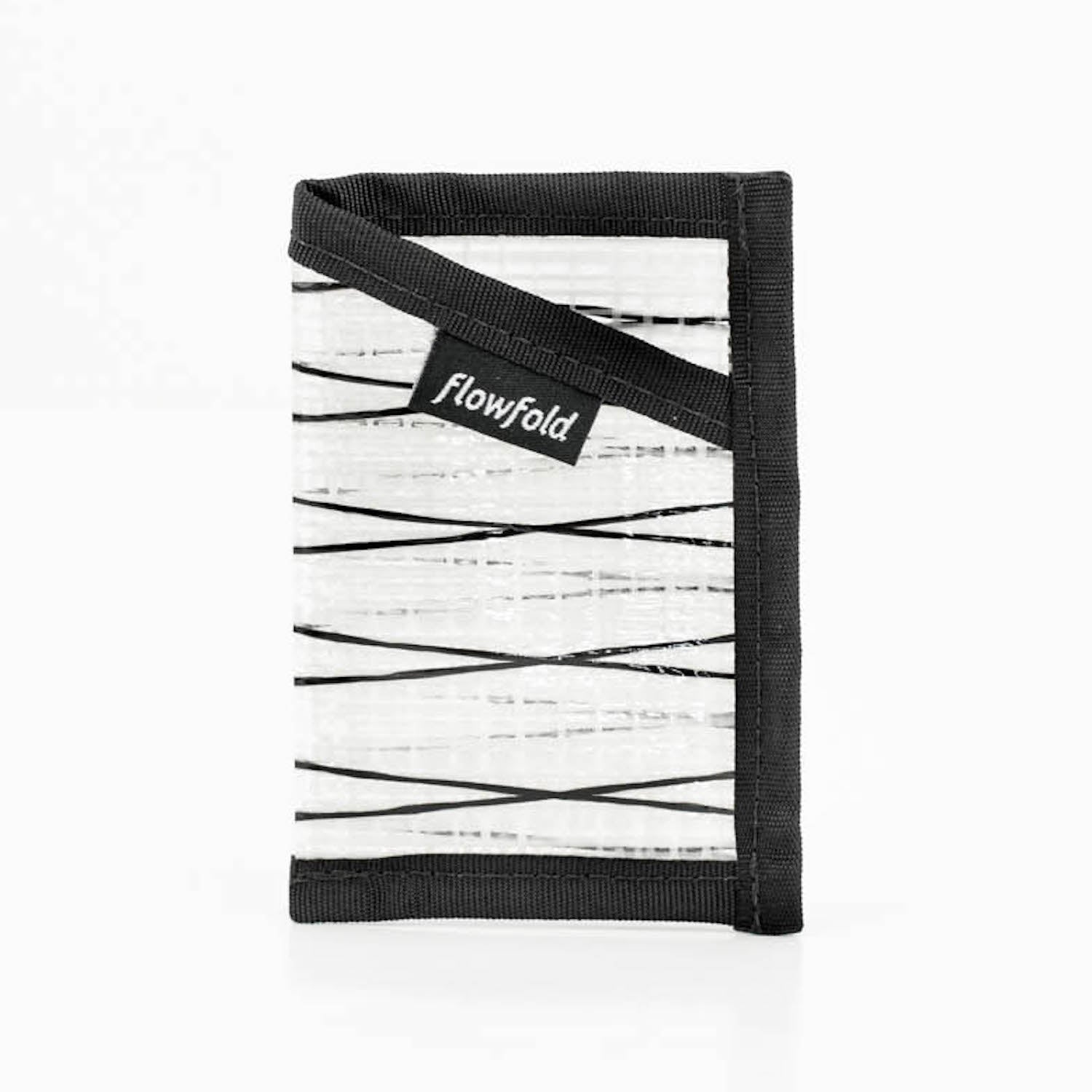 Flowfold White Recycled Sailcloth Minimalist Card Holder Wallet Made in USA, Maine by Flowfold White Sailcloth