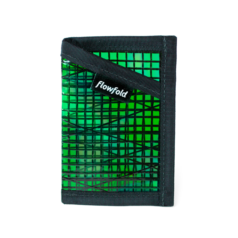 Flowfold | Matrix Green Recycled Sailcloth Minimalist Card Holder Wallet