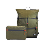 Rockland Kit: Commuter Backpack + Laptop Case for travel, commutes, and weather-resistant adventures - Recycled Olive